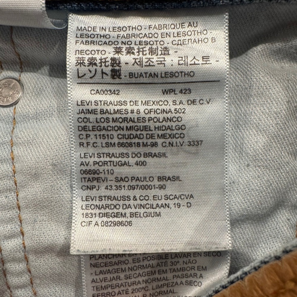 Levis 505 Regular Fit Straight Leg Blue‎ Denim Jeans Mens 34x34 Medium Wash - Picture 8 of 10